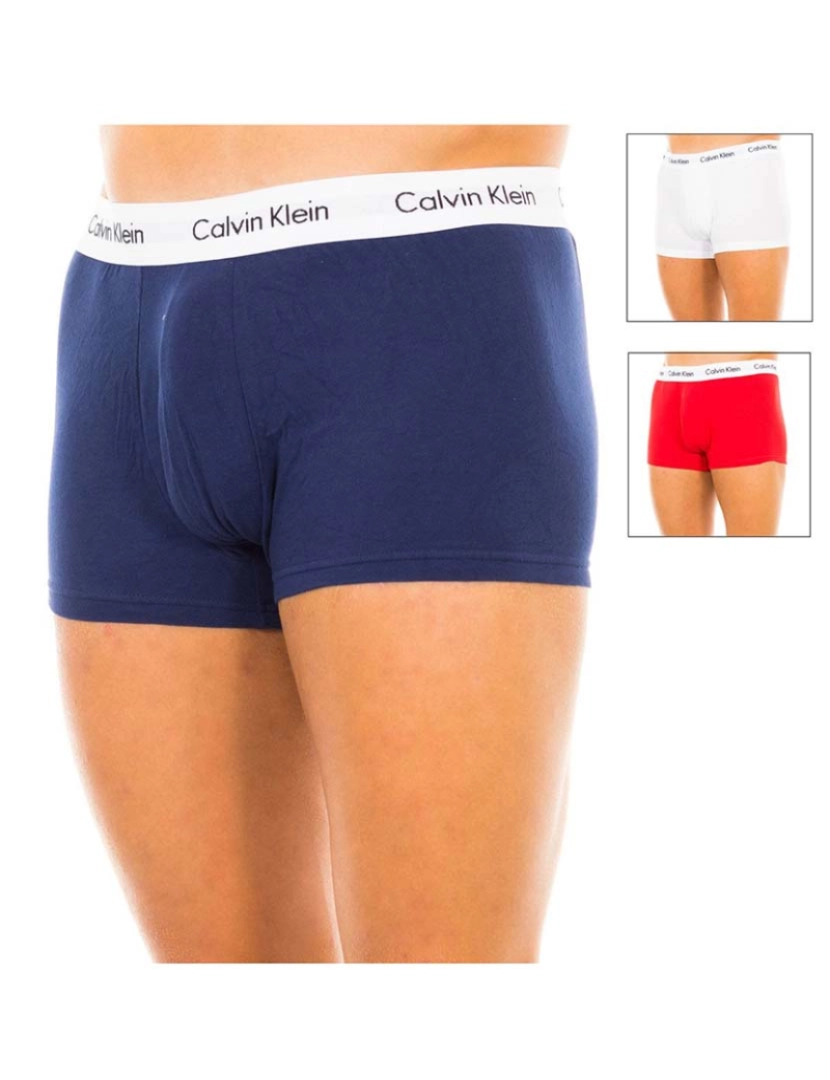 Calvin Klein - Pack 3 Boxer Homem Azul, Vermelho e Branco