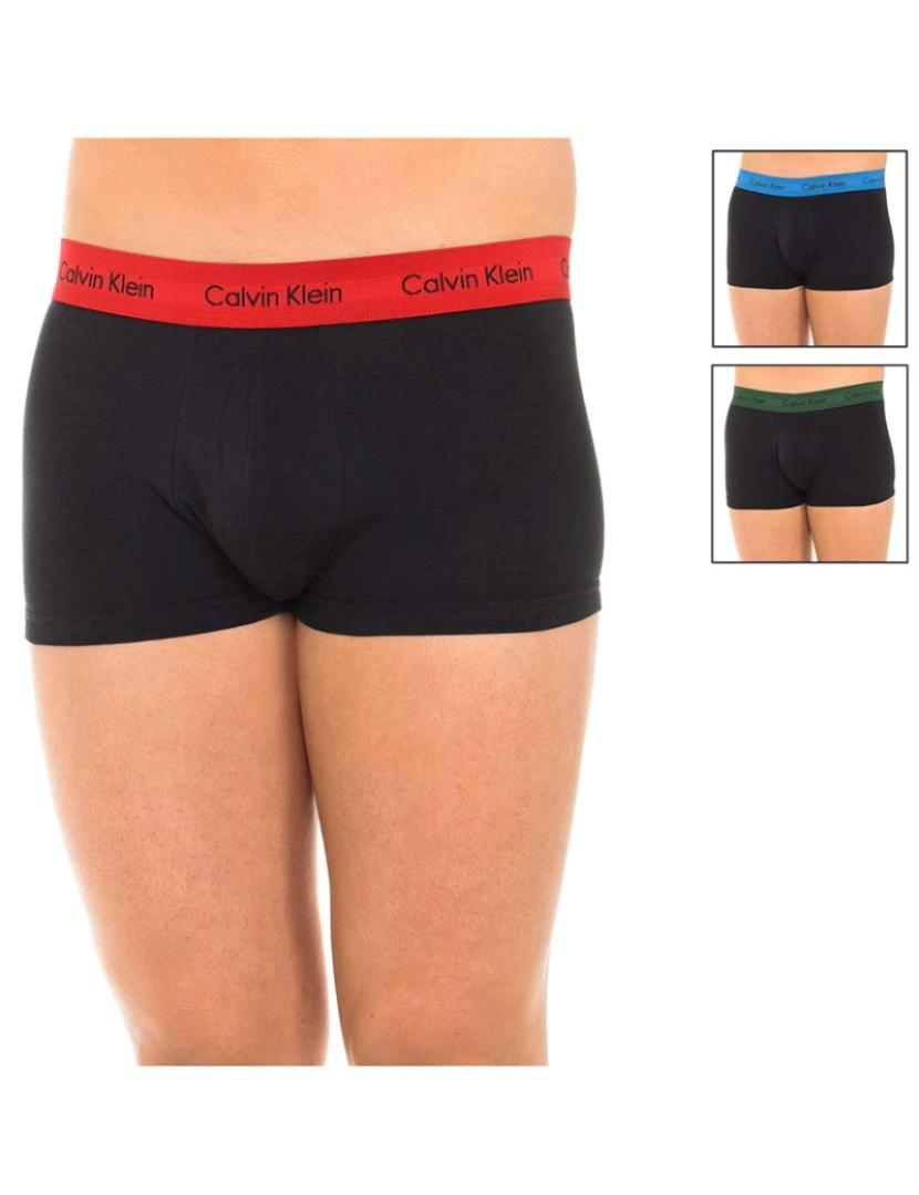 Calvin Klein - Pack 3 Boxers Preto, verde e azul