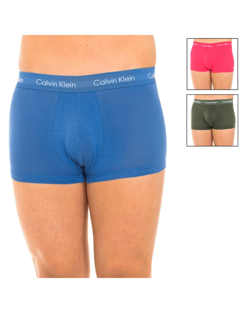 Calvin Klein - Pack-3 Retro Boxers Homem Rosa-Azul-green