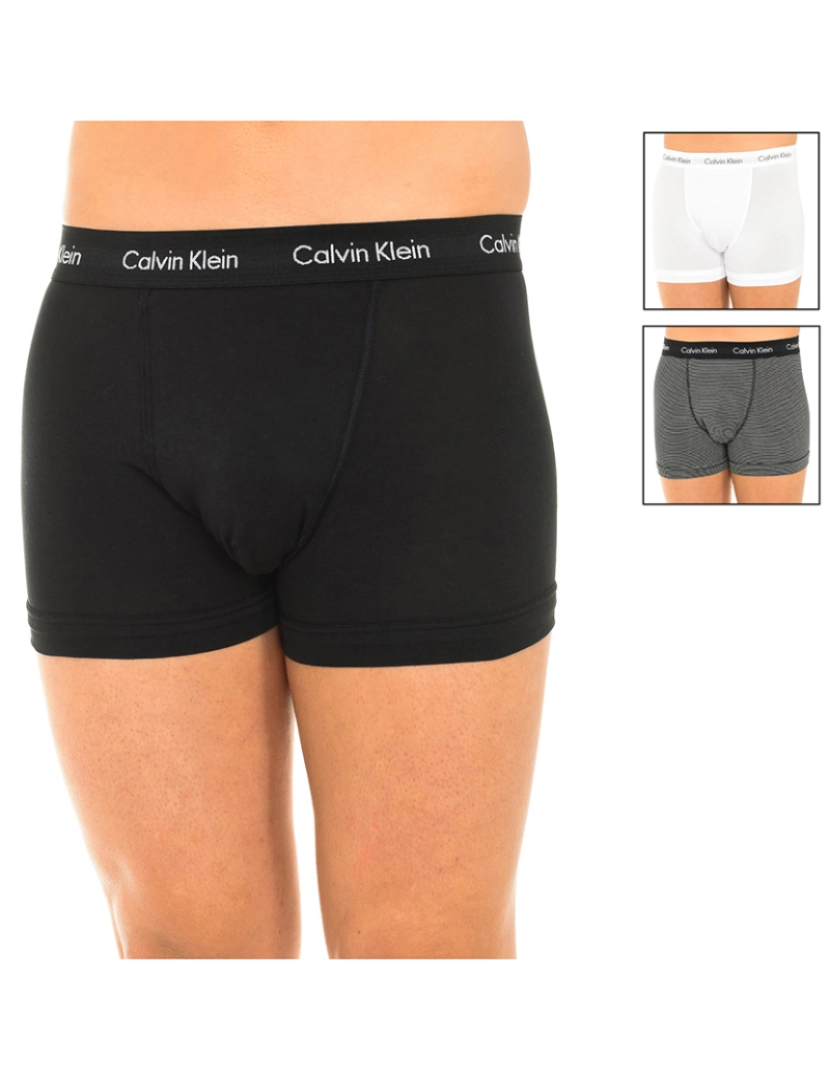 Calvin Klein - Pack 3 Boxers Retrô Homem Negro-branco-negro riscas 