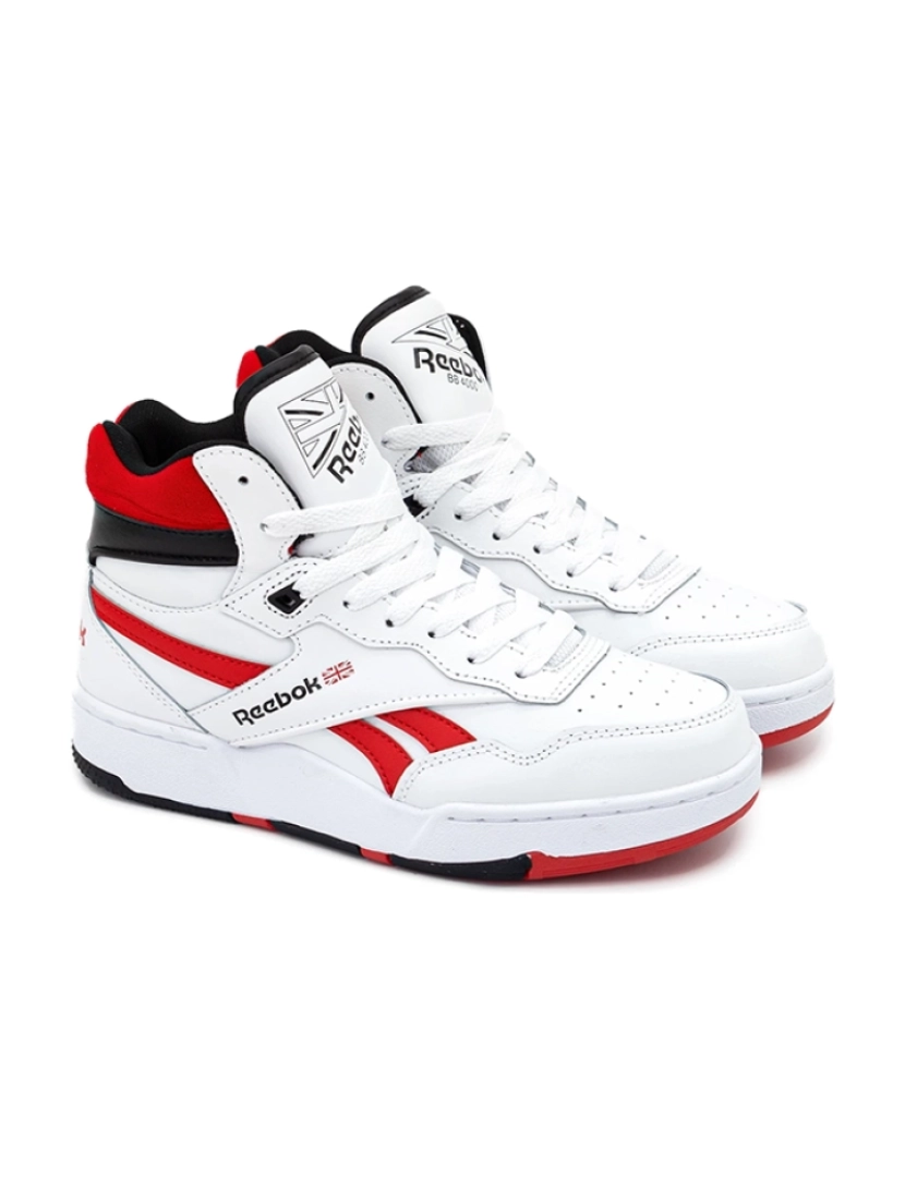 Reebok - Ténis BB 4000 II MID Branco, Vermelho, Preto