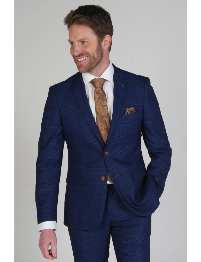 Paul Andrew - Alex - Marinha Check Casamento Blazer