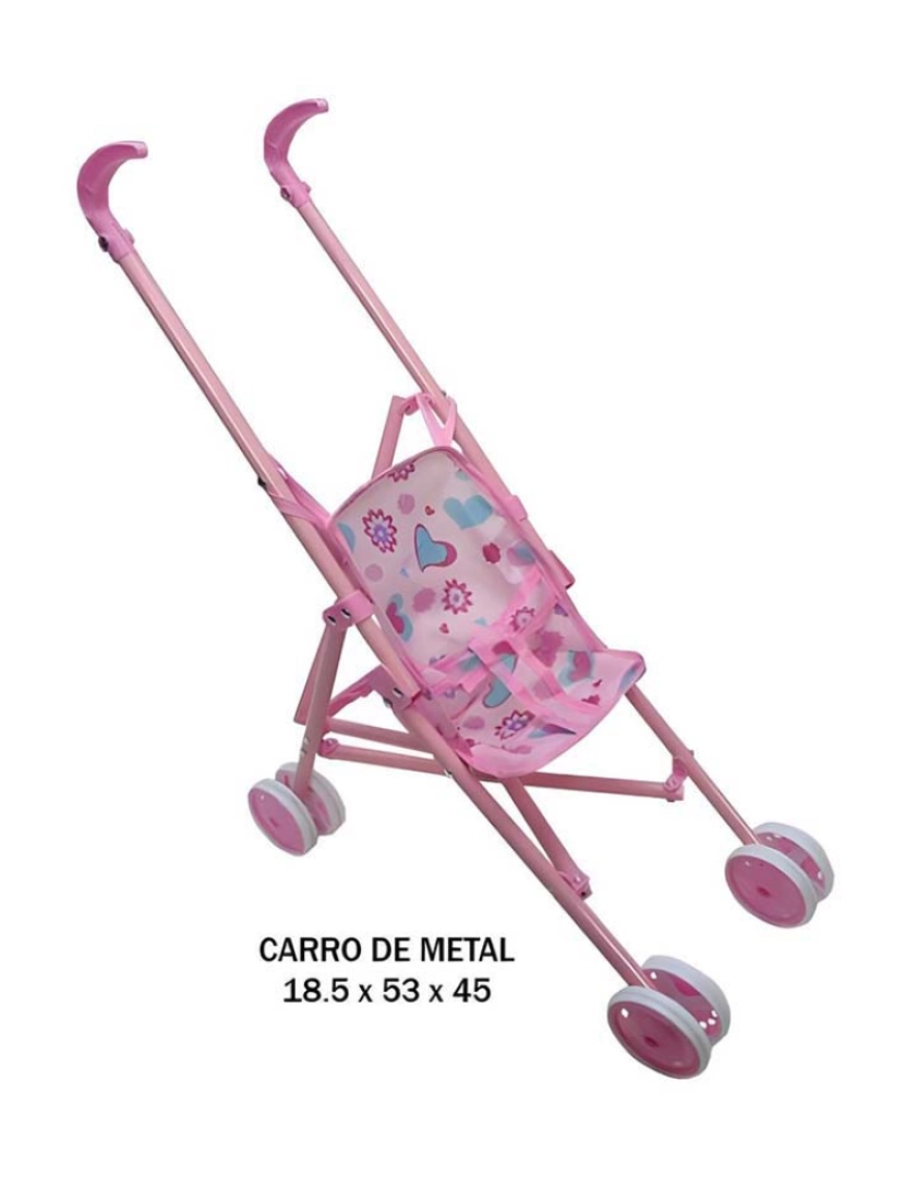 Colorbaby - CARRO BONECAS METAL ROSA 66012