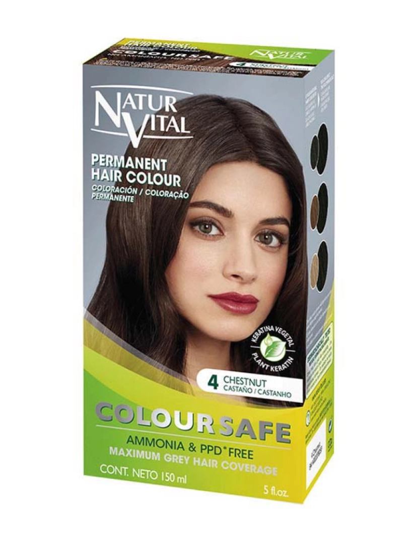 Natur Vital - Tinta Permanente Coloursafe #4-Castanho 150Ml 