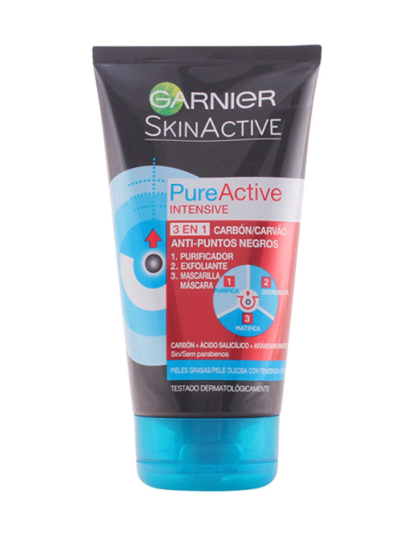 Garnier - Gel Pontos Negros 3 em 1 Carvão Intensivo Pure Active 150Ml