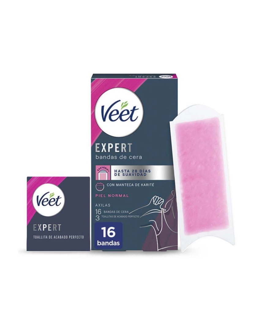 Veet - EXPERT AXILAS bandas de cera depilatorias piel normal 16 u