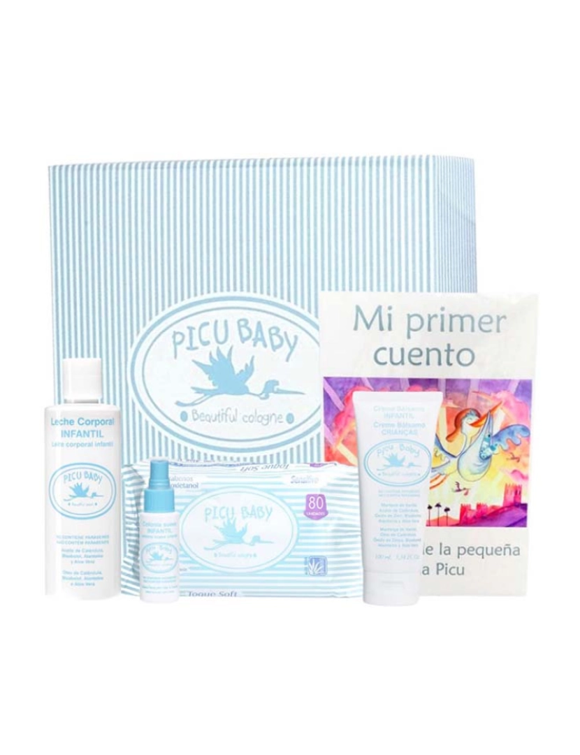 Picu Baby - Coffret listrada azul infantil 5 pç