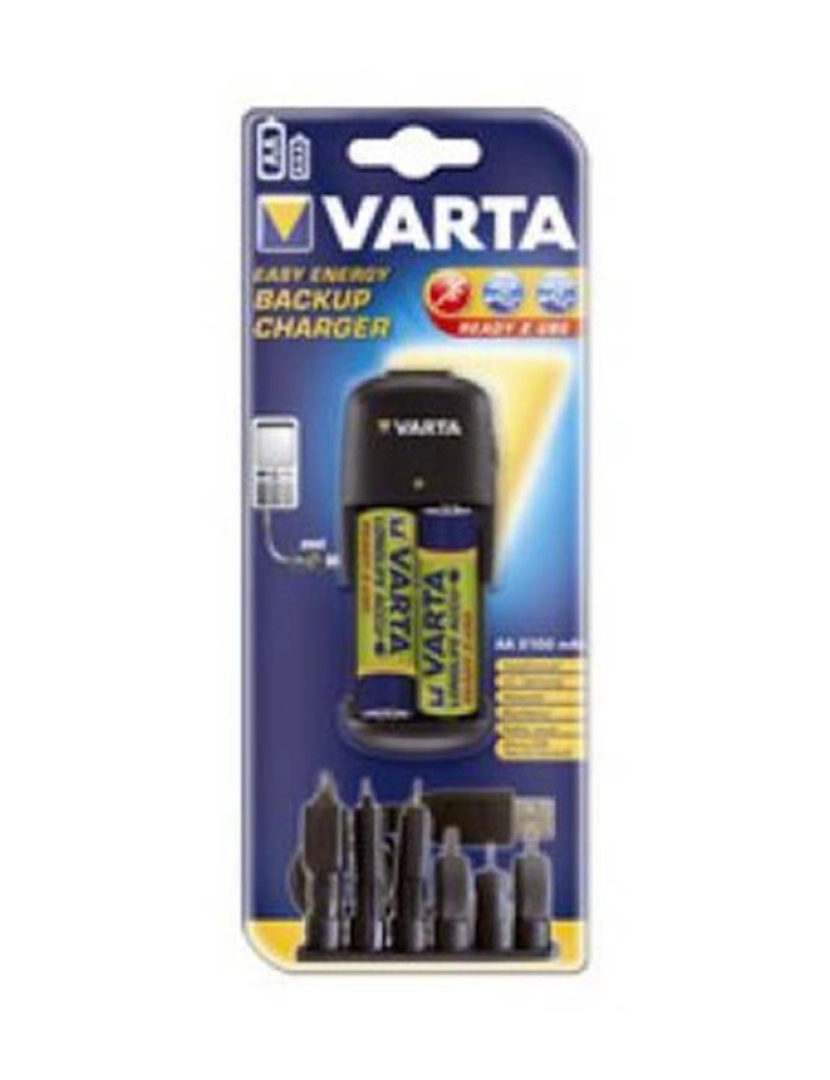 Varta - Carregador BACKUP + 2 Pilhas AA R2U 2100mAh