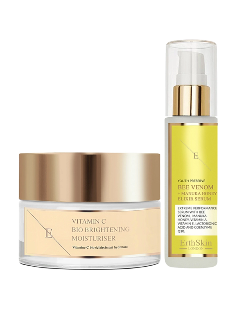 Erth Skin London - Hidratante Bio Brightening Vitamina C 50ml + Veneno de Abelha + Soro Elixir de Mel Manuka 60ml