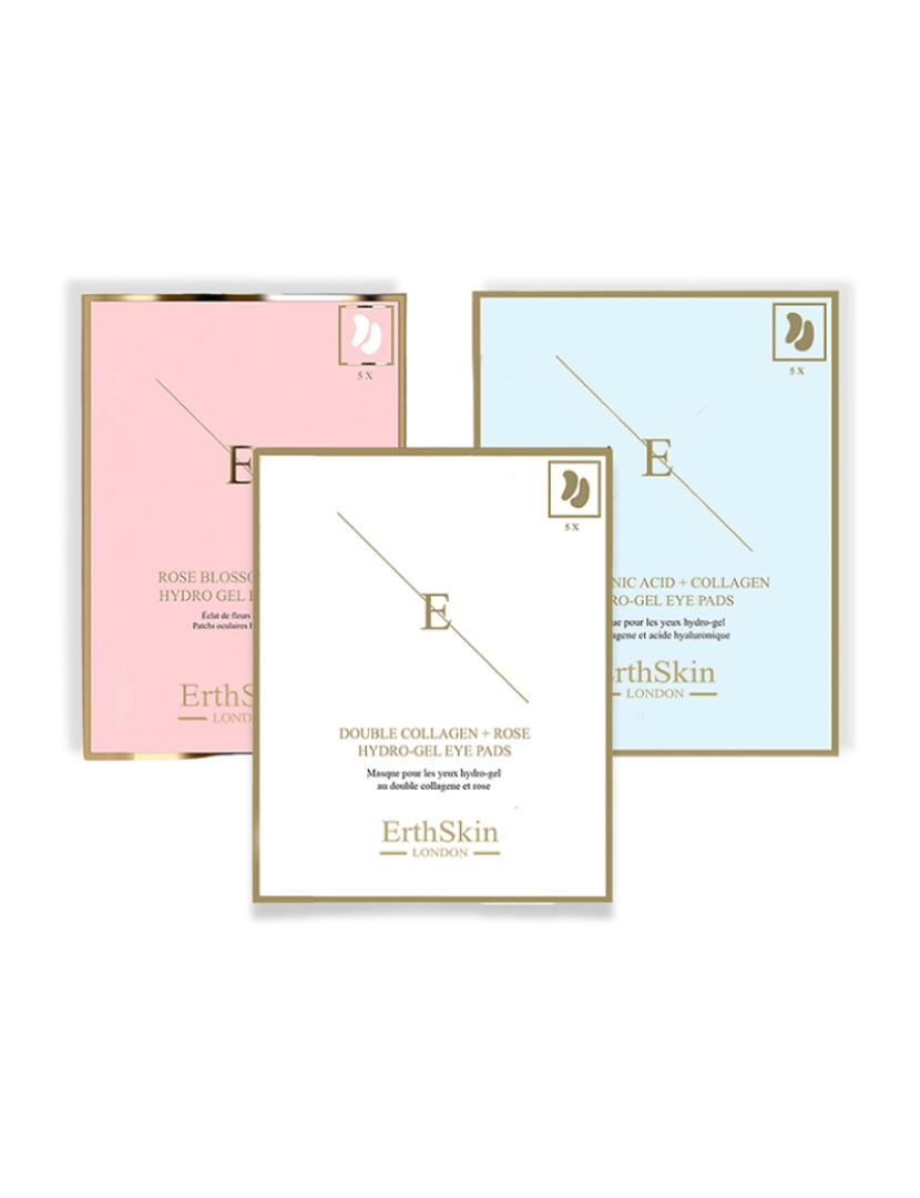 Erth Skin London - Almofadas para os olhos em hidro-gel Rose Blossom Glow 5 x 2 + Colágeno duplo + Almofadas para os olhos em hidrogel rosa 5 x 2 + Ácido hialurônico + Almofadas para os olhos em hidrogel de colágeno 5 x 2