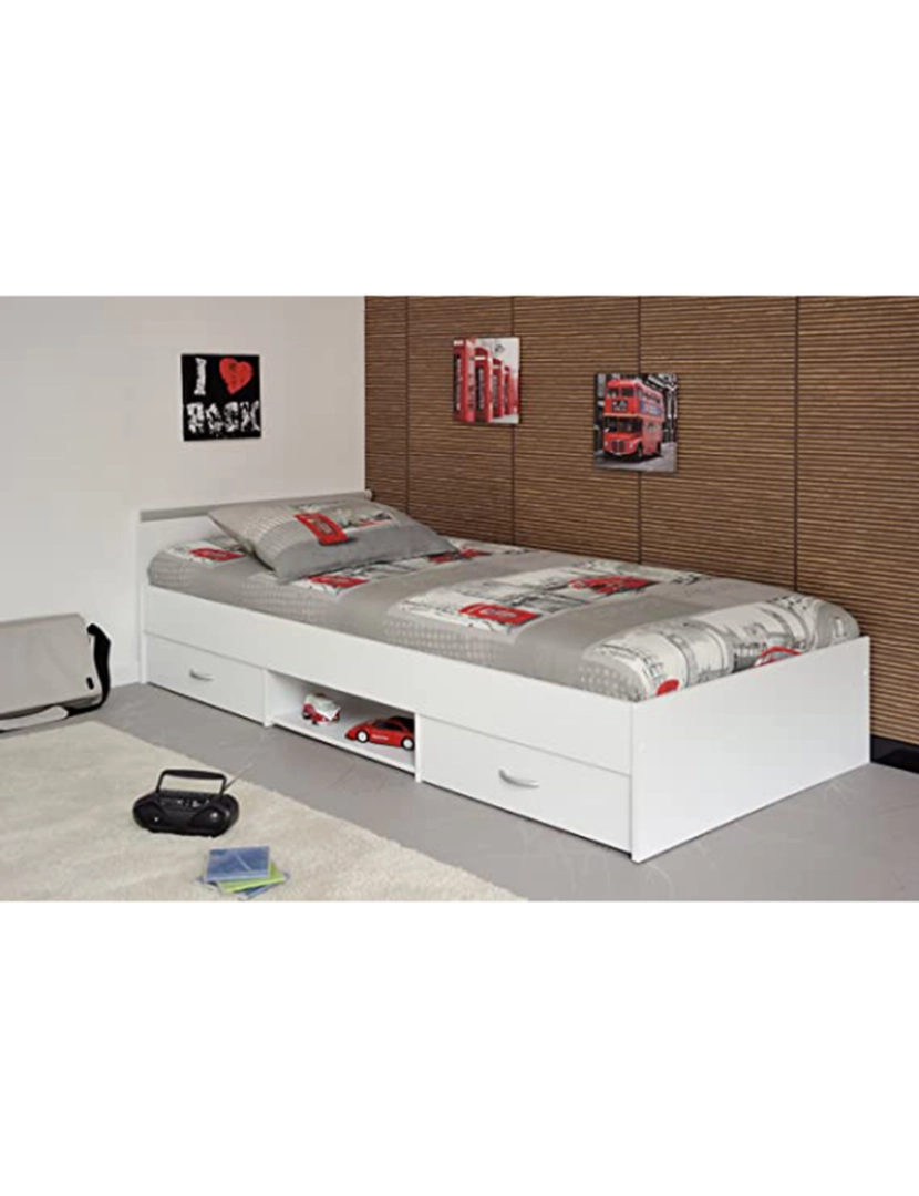 Parisot - Cama Nashville Branco 90x200 cm