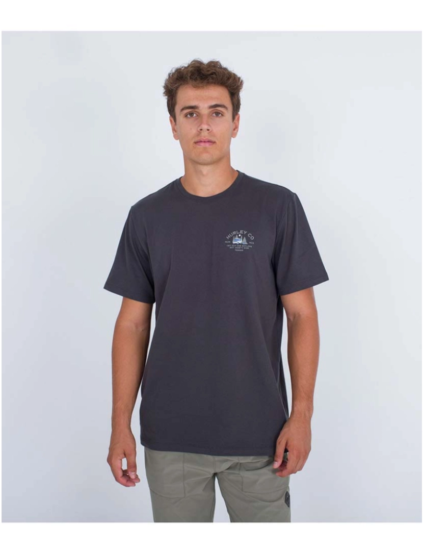 Hurley - T-Shirt Homem Evd Explr Campin Ss Dk Stone Cinza 