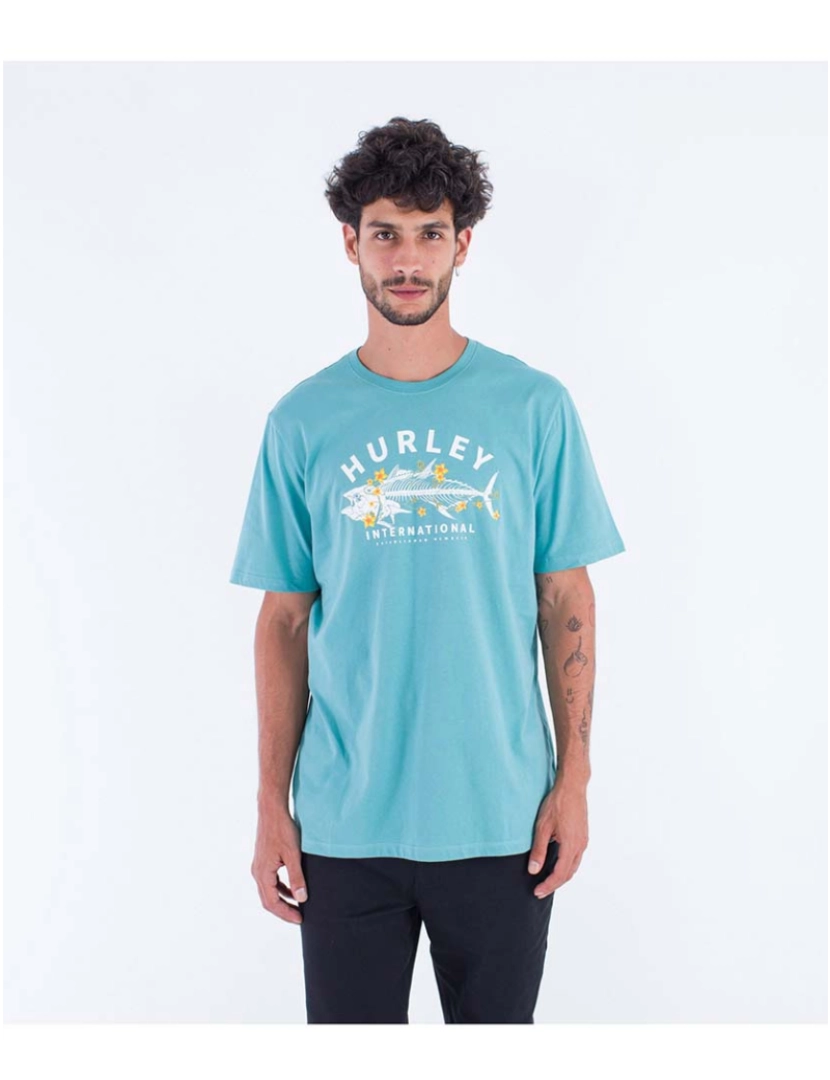 Hurley - T-Shirt Homem Evd Fish Food Ss Broken Jade 