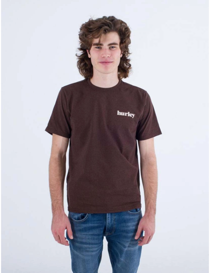 Hurley - T-shirt Homem Evd Recycled Lowers Puff Castanho 