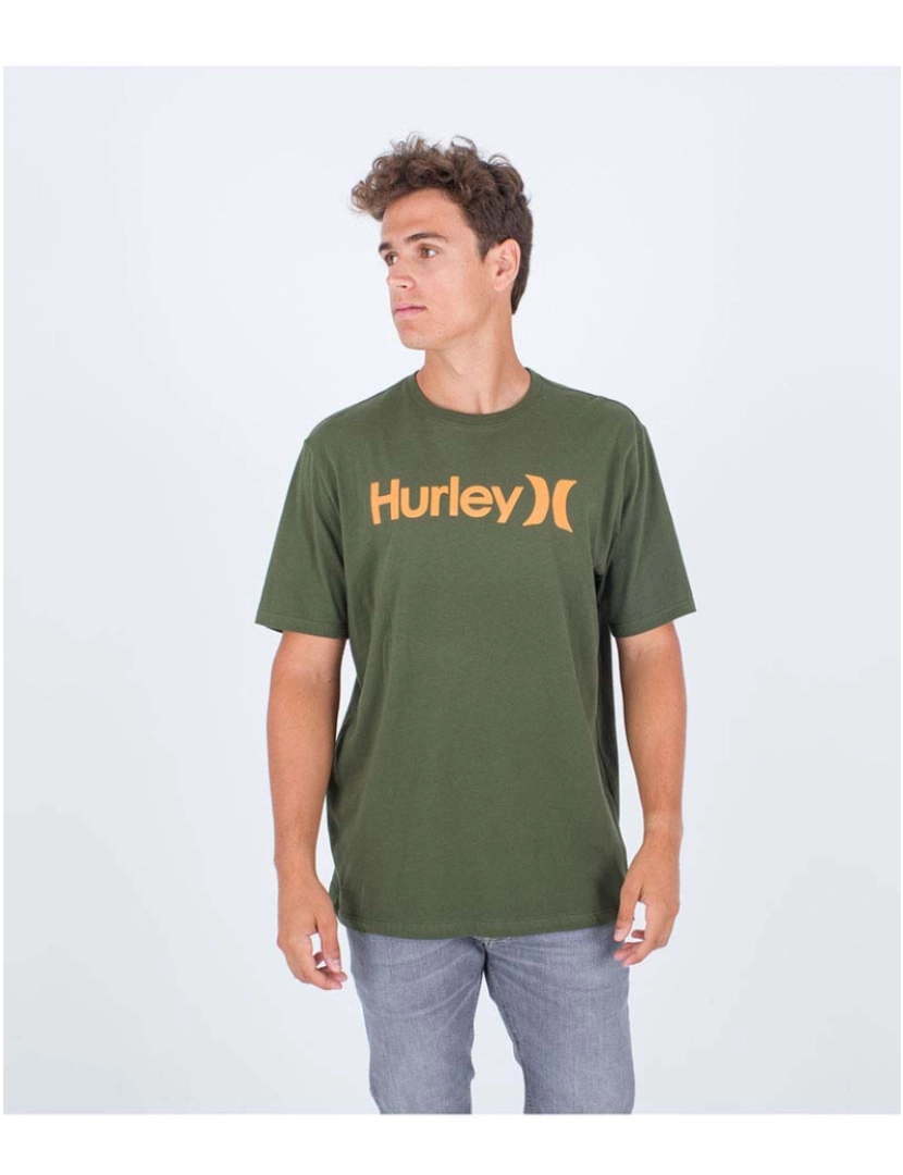 Hurley - T-Shirt Homem Evd Wsh Oao Solid Ss Charcoal Fern 