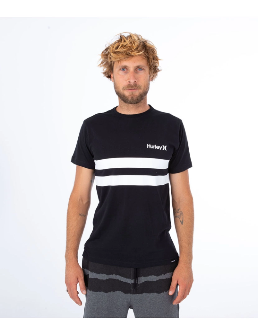 Hurley - T-Shirt Homem Oceancare Block Party Ss Light Carbon 