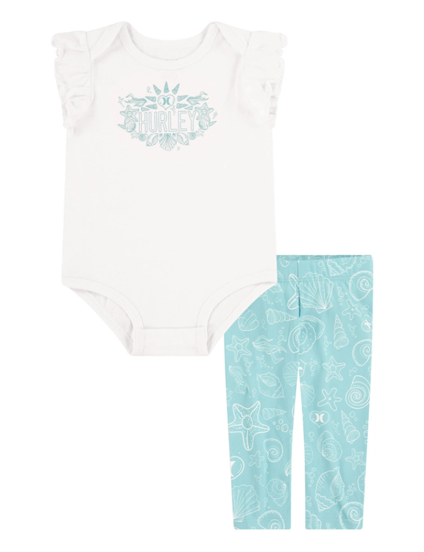 Hurley - Conjunto Criança Hrlg Flutter Slv Bdysu Leg Set Aurora Green 