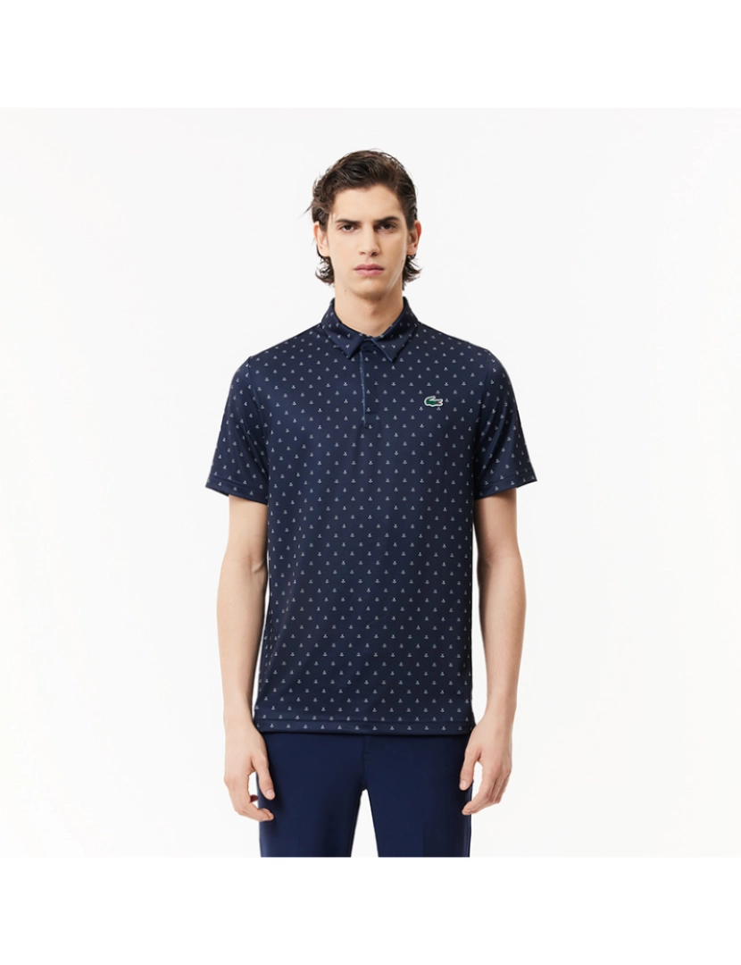 Lacoste - Polo De Homem Azul Marinho Branco