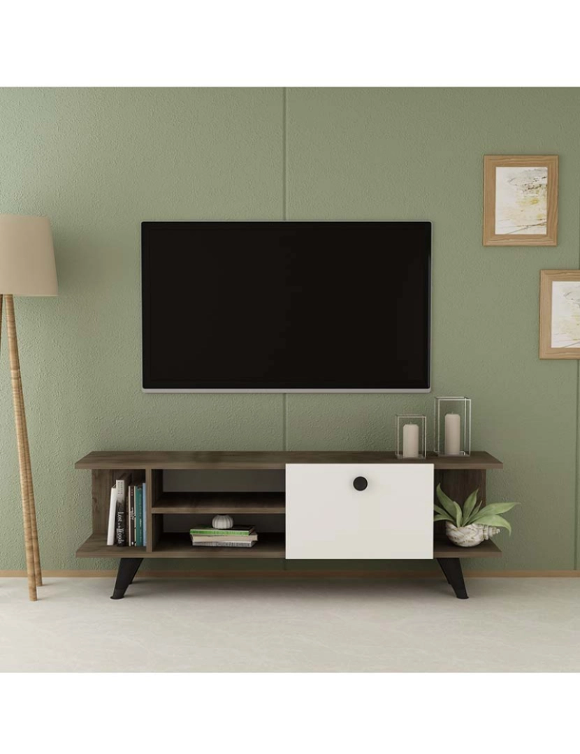 ASR - Móvel Tv dil Walnut Branco