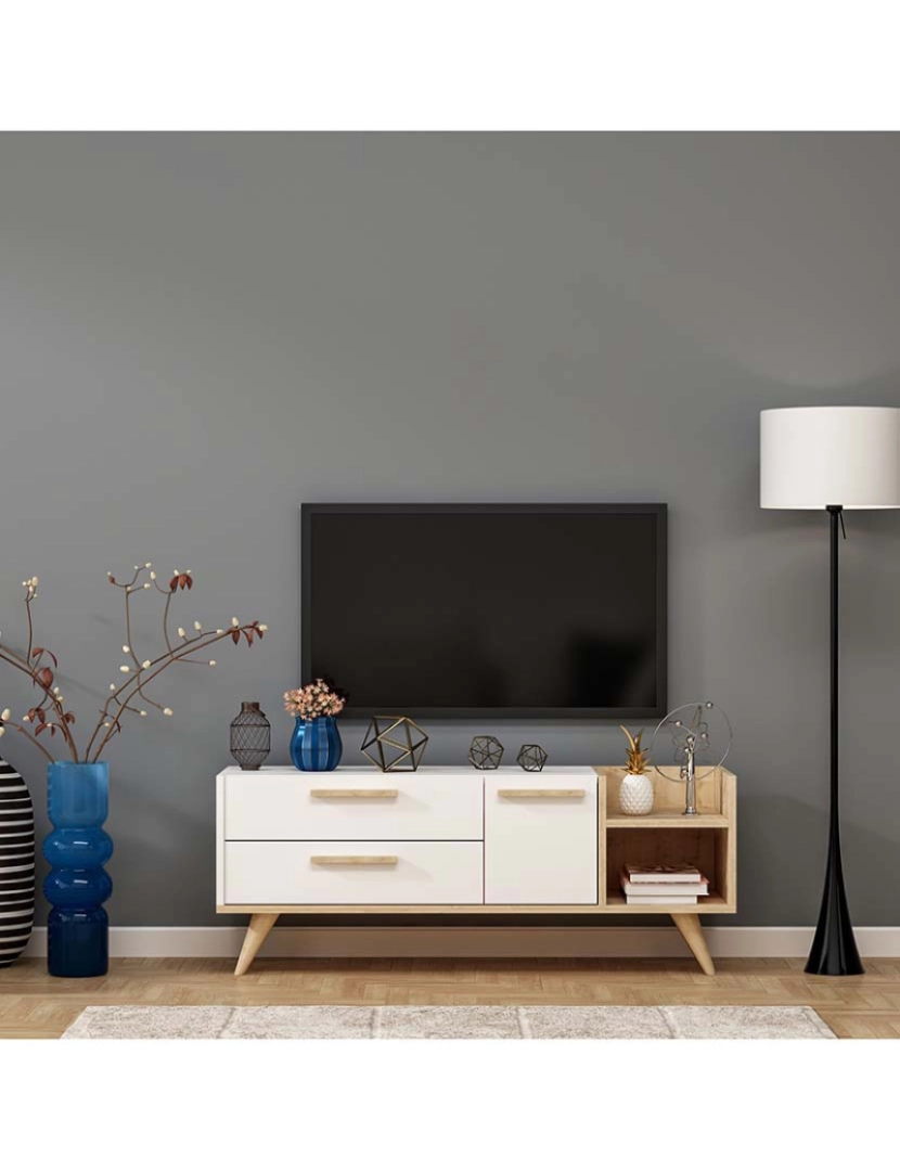 ASR - Móvel Tv Sapphire Oak Branco