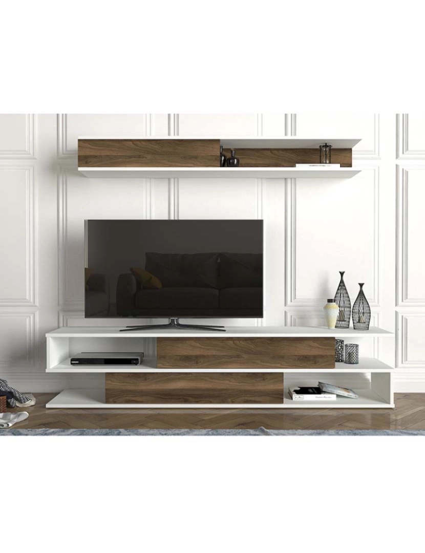 ASR - Móvel Tv Branco Walnut