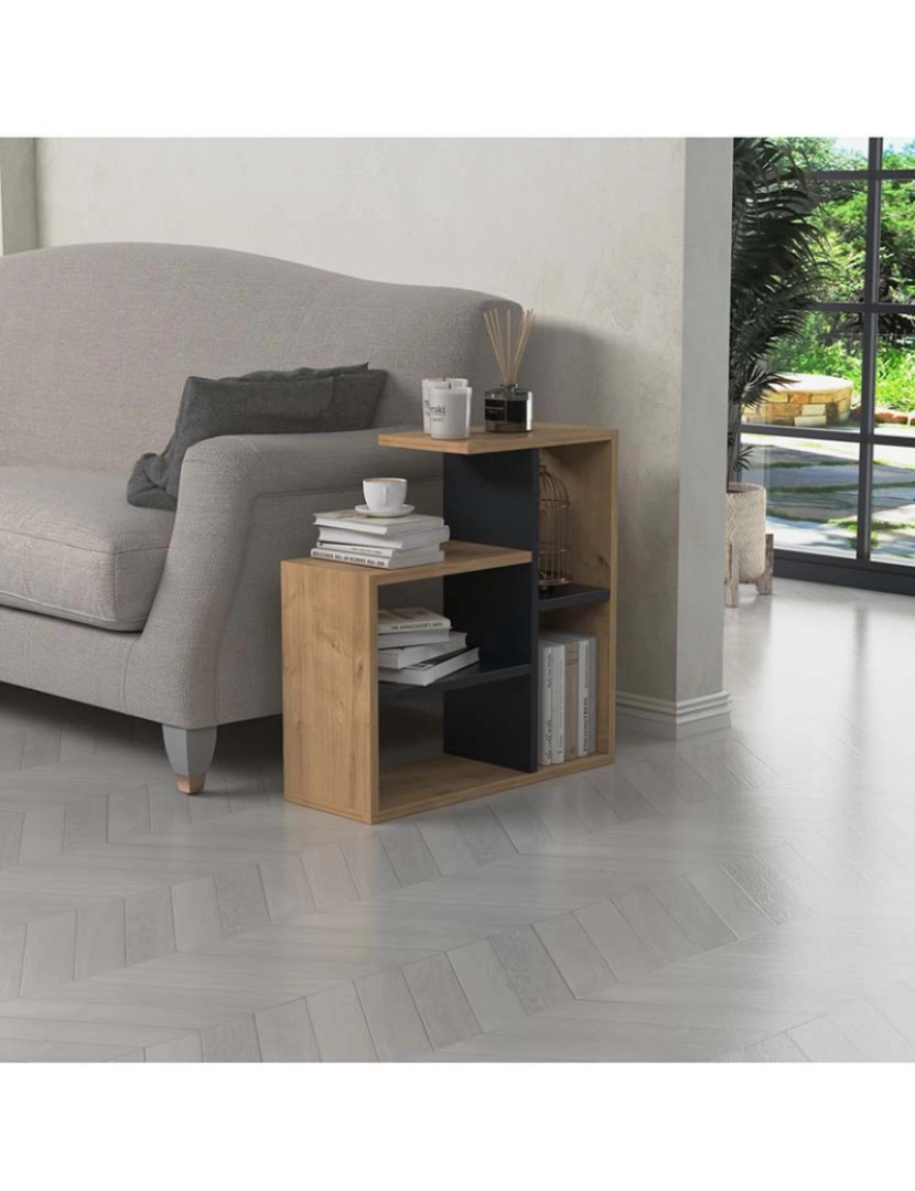 ASR - Mesa Apoio Sally Antracite Oak