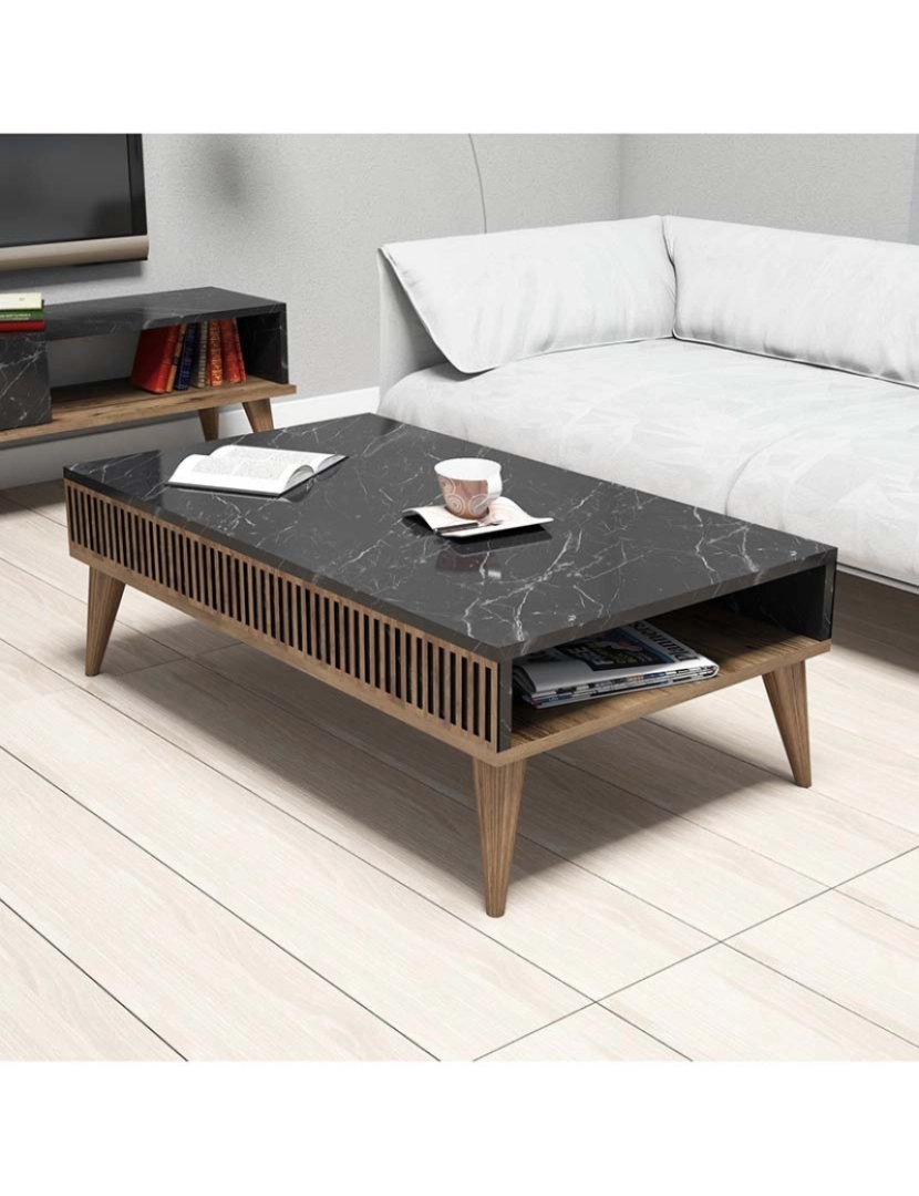 ASR - Mesa Apoio Walnut Preto