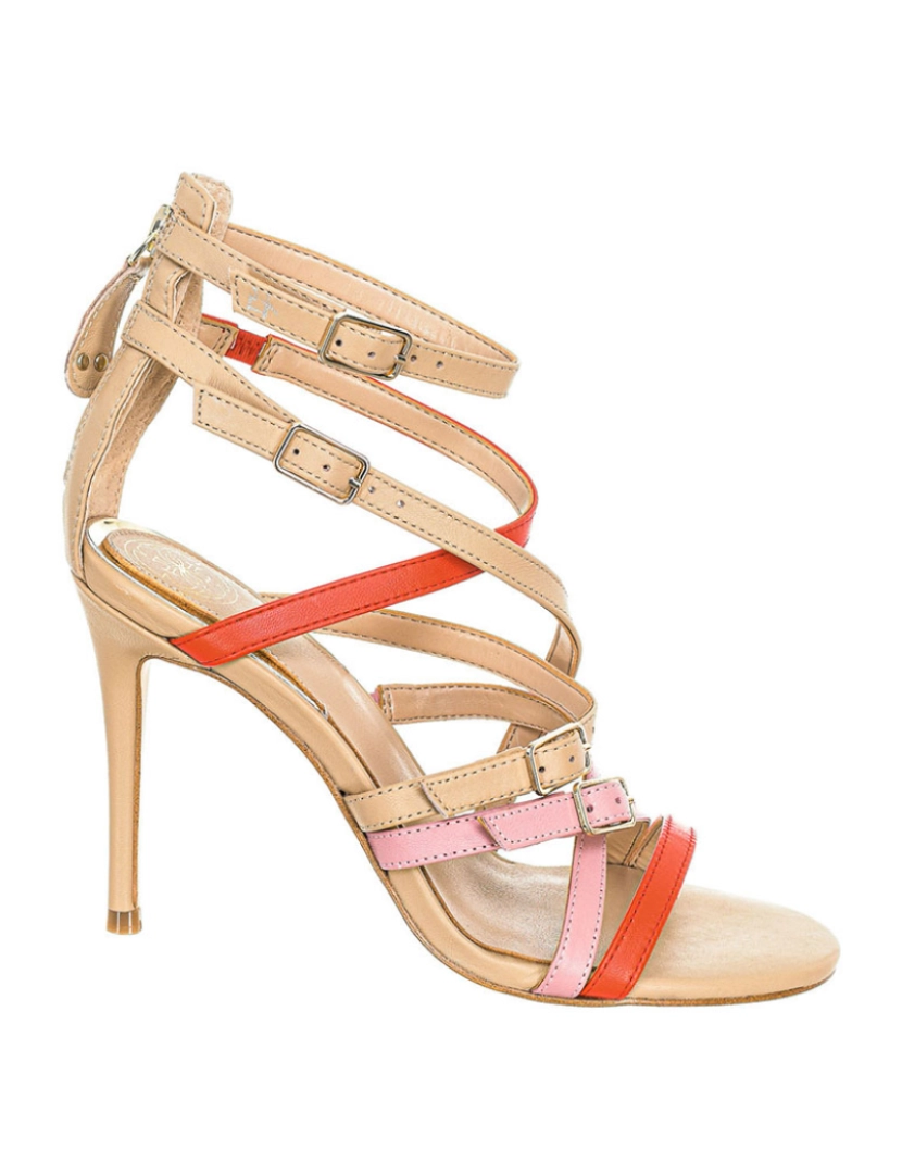 Guess - Sandálias Salto Alto Senhora Beige, Vermelho e Rosa