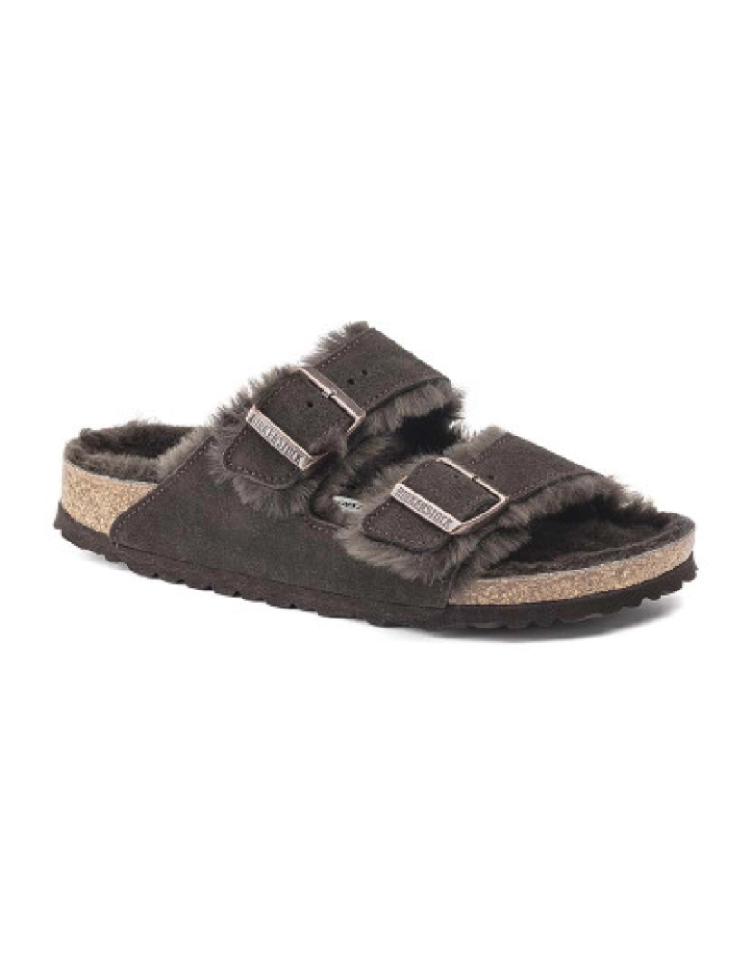 Birkenstock - Sandálias Arizona Fur Mocca Carmurça Pele Estreito