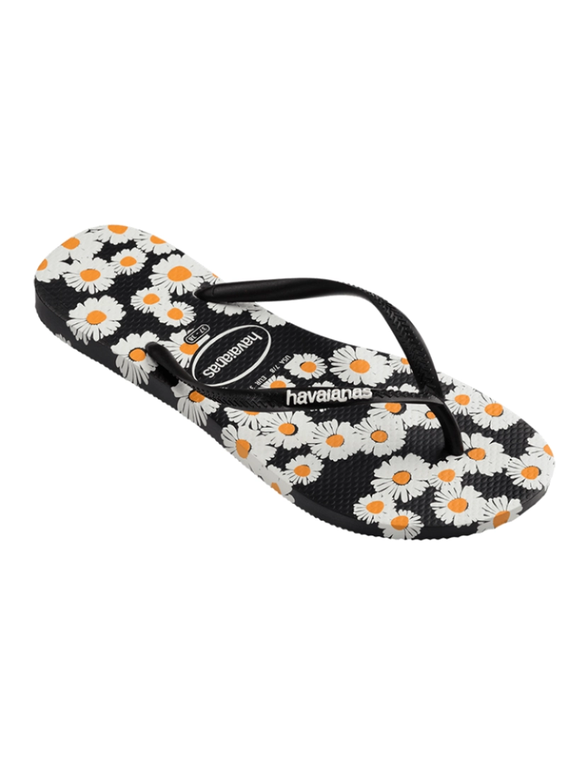 Havaianas - Havaianas Senhora  Slim Daisy Caitti Branco e Preto