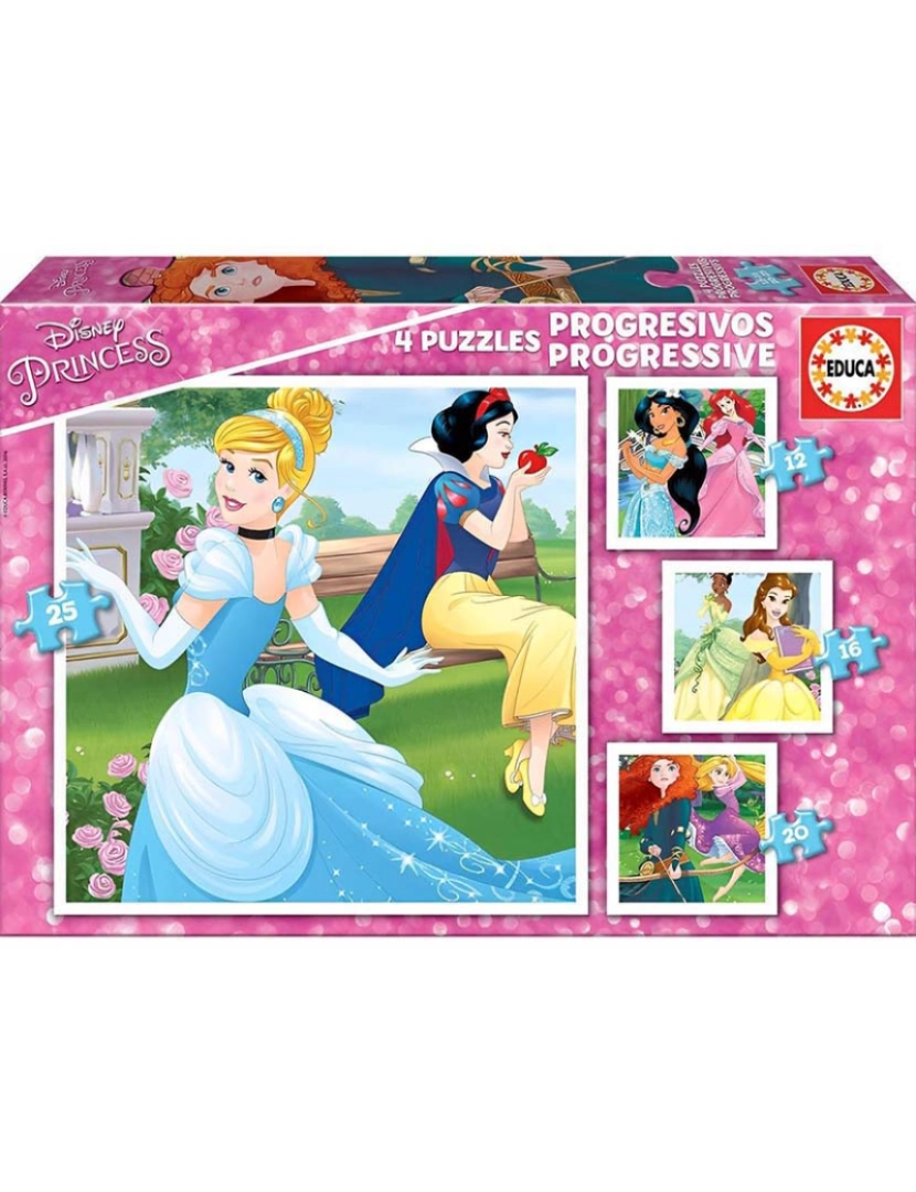 Educa - PROGRESSIVOS PRINCESAS DISNEY 12-16-20-25 17166