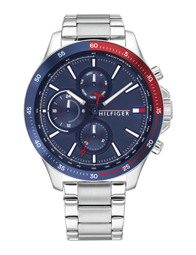 Tommy Hilfiger - Relógio Homem Azul, Vermelho e Prateado  1791718