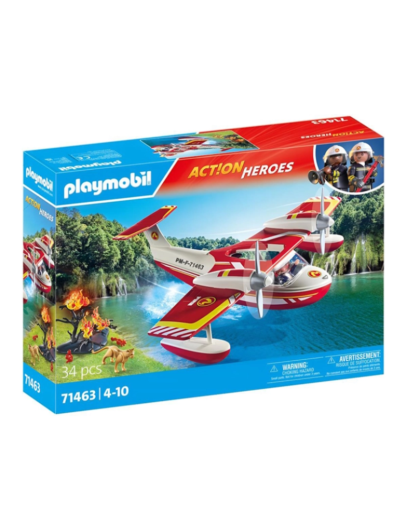 Playmobil - HIDROAVIÃO COM FUNÇÃO DE COMBATE A INCÊNDIOS 71463