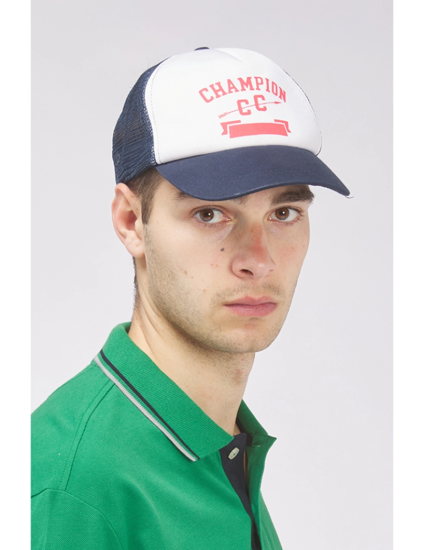 Champion - Chapéu Unisexo Branco e Azul Navy