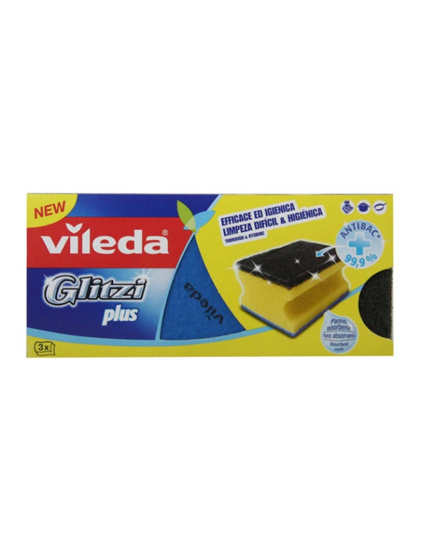 Vileda -  SALVA UNHAS GLITZI PLUS FIBRA NEGRA 3 UN