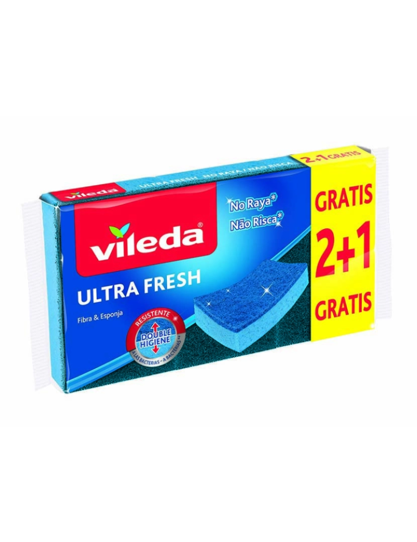 Vileda -  ESFREGÃO ESPONJA ULTRA FRESH NÃO RISCA 2+1 GRÁTIS