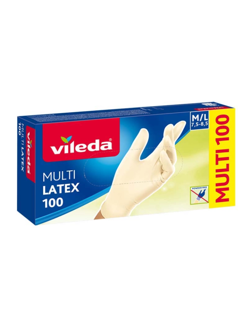 Vileda -  LUVAS DESCARTÁVEIS LATEX NATURAL 100 UN M/G