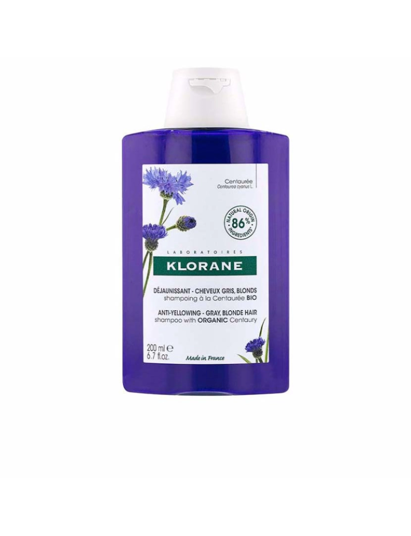 Klorane - Champô A La Centaurea Bio Antiamarilleo Cabelo Gris Y Rubio 200 Ml