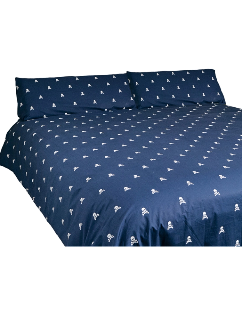 Scalpers - Jogo cama 240x220 cm caveiras marinho