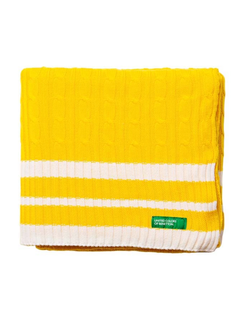 Benetton - Manta Malha Arco-Íris Amarelo