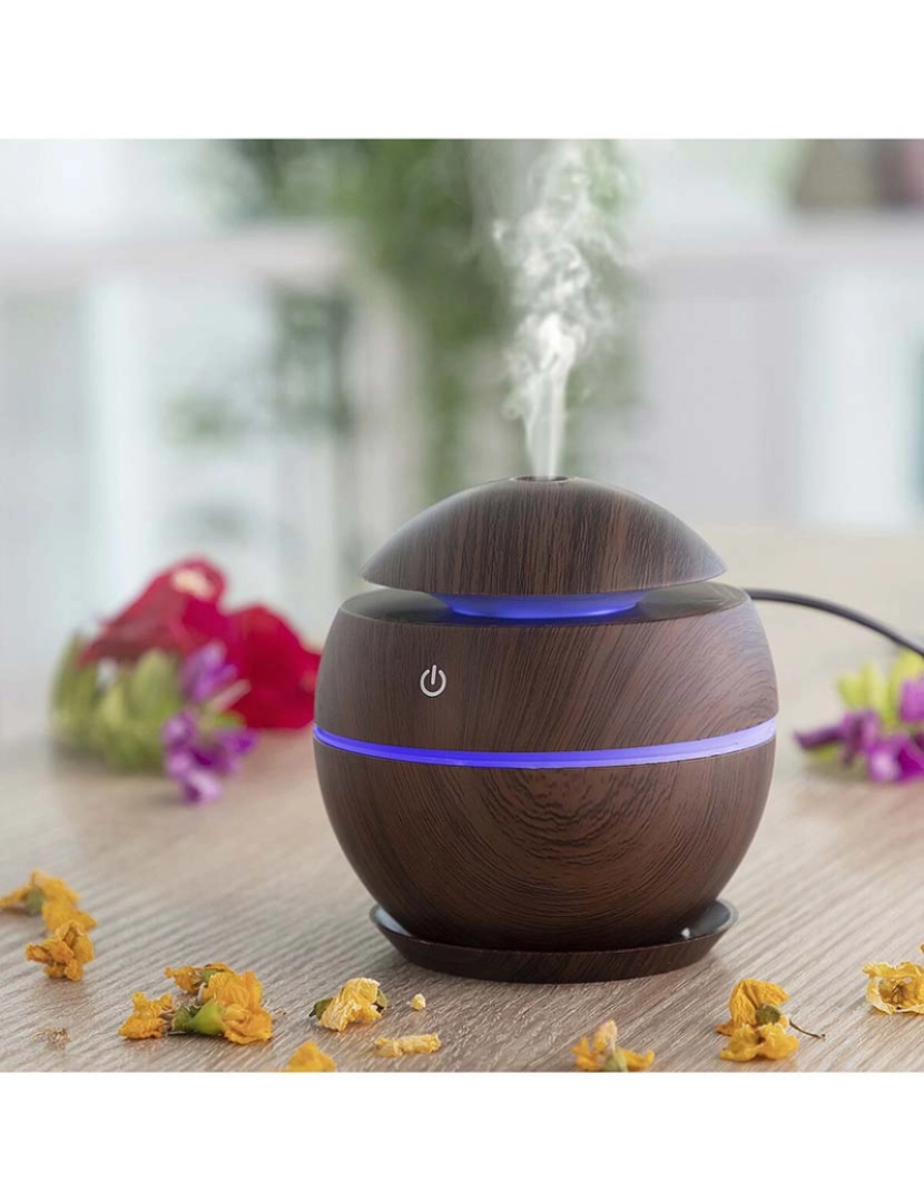 Innovagoods - Mini-Humidificador Difusor de Aromas Dark Walnut InnovaGoods