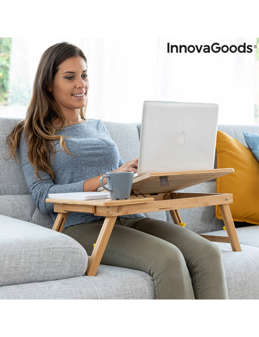 Innovagoods - Mesa Auxiliar Dobrável de Bambu Lapwood InnovaGoods