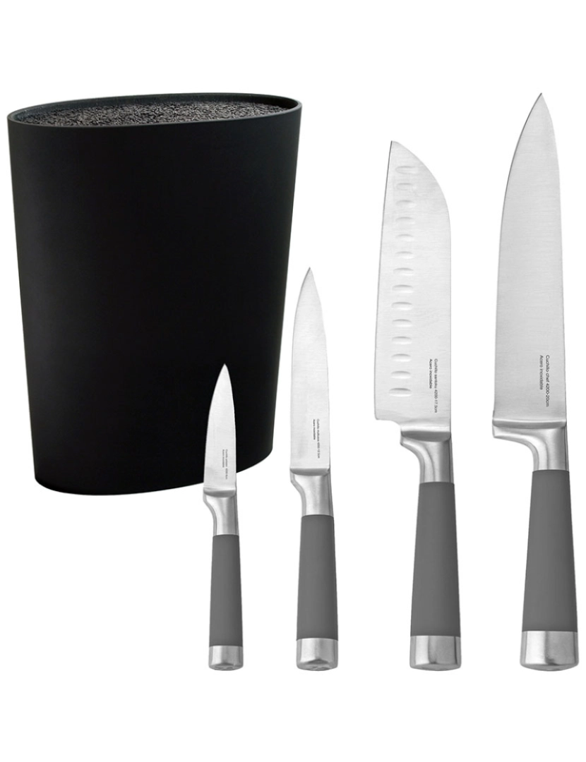 San Ignacio - Conjunto de tacoma lavável universal, grande capacidade e conjunto de 4 facas San Ignacio premium: chef, santoku, multiuso e descascador