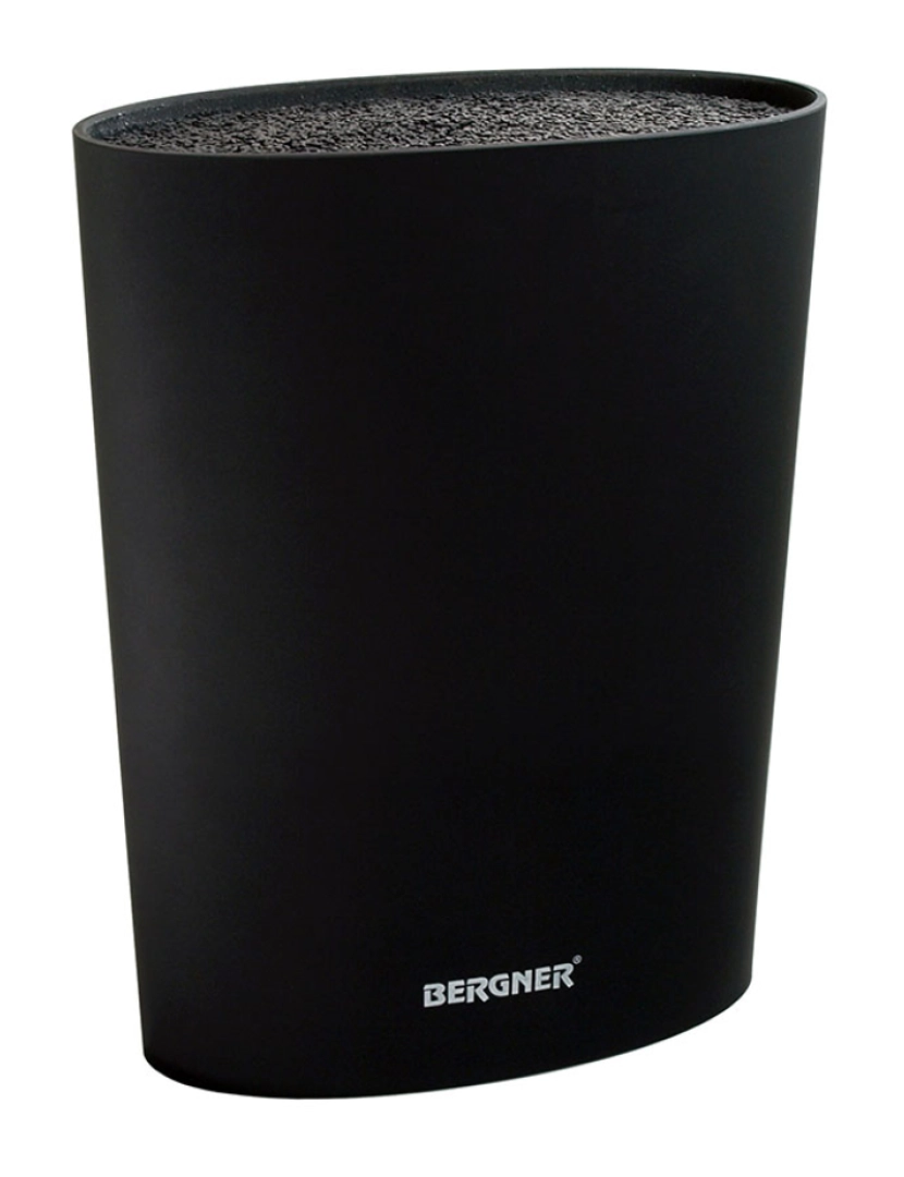 Bergner - Tacoma para facas. 15,6 x 6,6 x 22 cm. preto. toque suave.