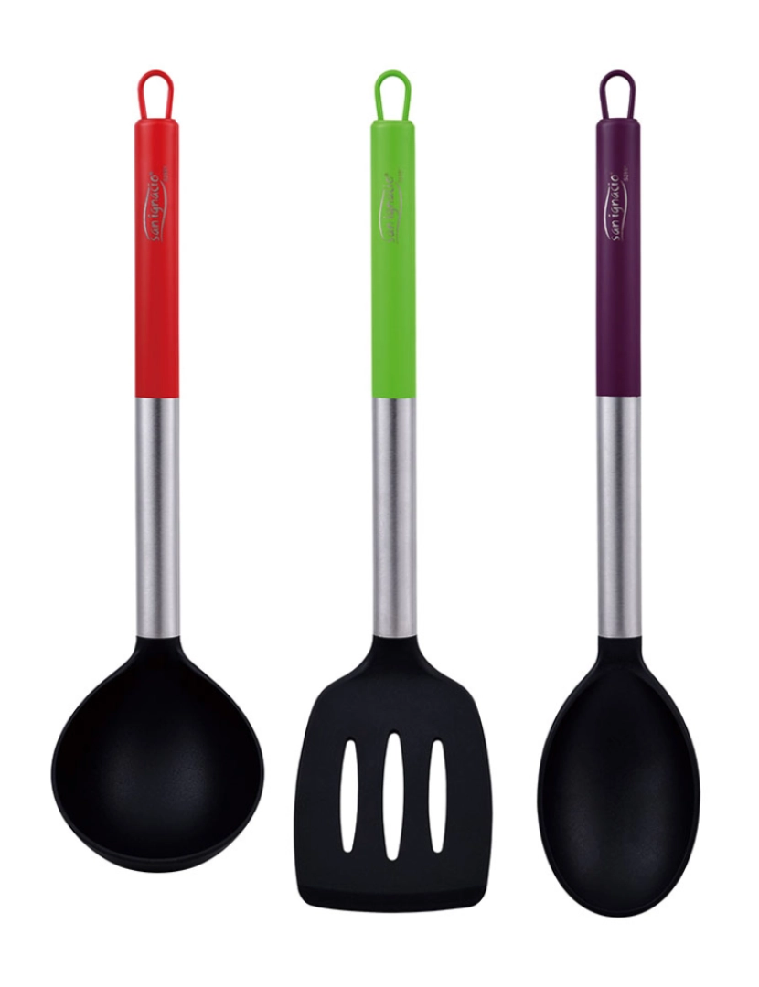 San Ignacio - Conjunto de utensílios de cozinha em nylon com 3 peças, coleção Jolie