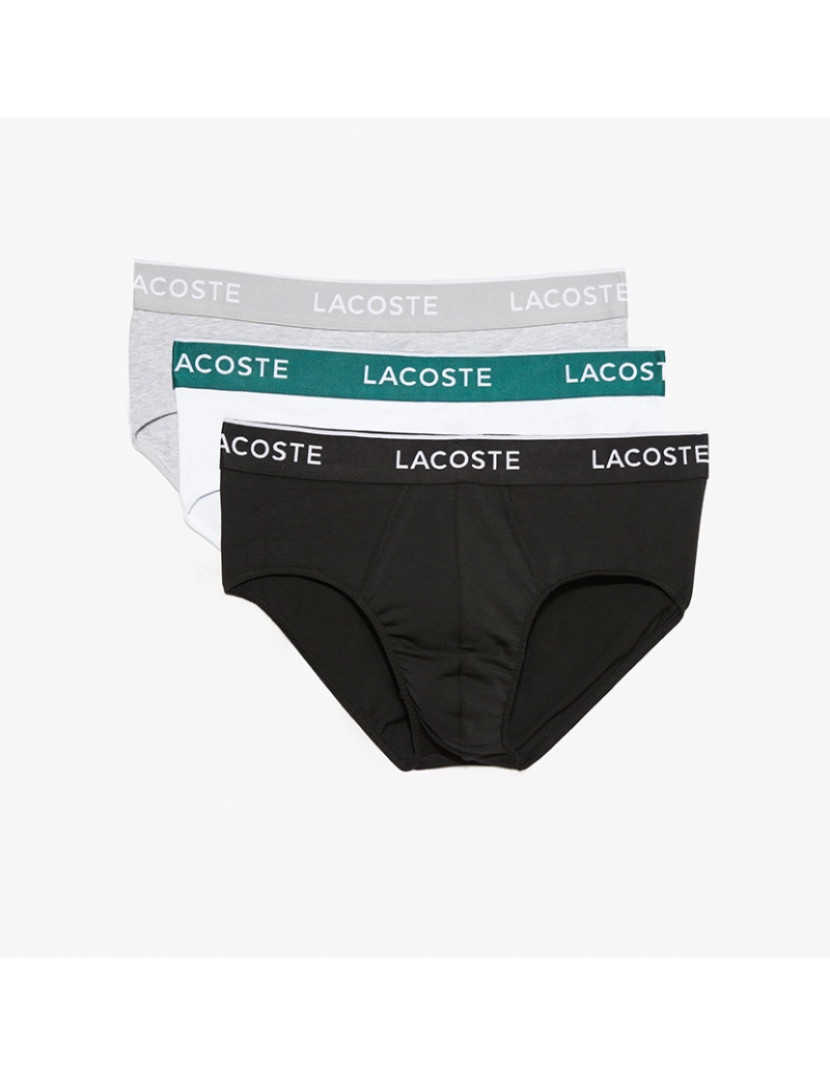 Lacoste - Pack 3 Cuecas De Homem Preto Branco Argent Chine