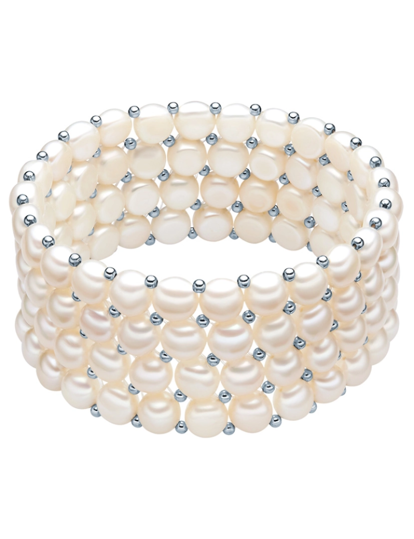 Valero Pearls - Bracelete Prata de Lei c/ Pérolas Brancas