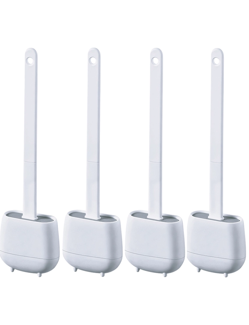 Joybos - 4x escovas e suportes para vaso sanitário, escova e suporte para vaso sanitário, silicone e borracha termoplástica, branco