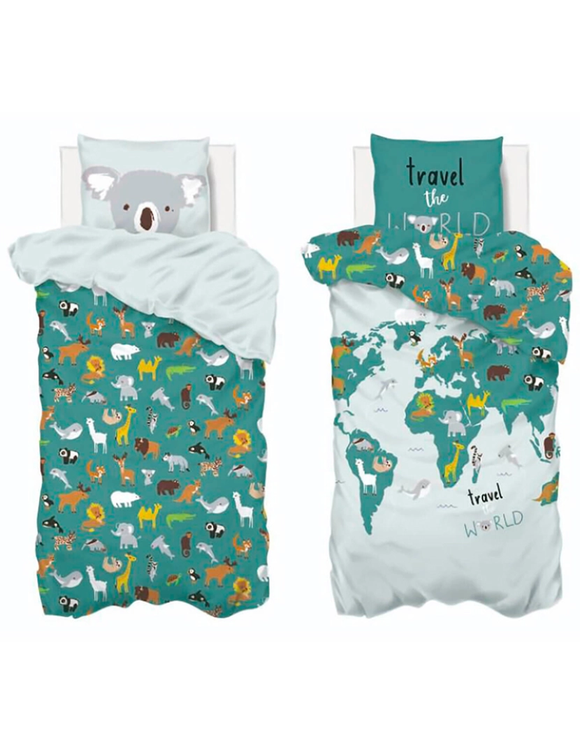 Atmosphera - Conjunto de cama infantil com mapa mundial Atmosphera