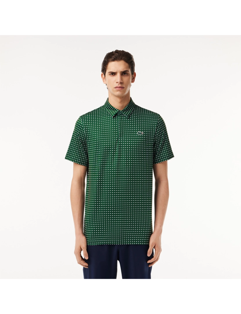 Lacoste - Polo De Homem Verde Branco